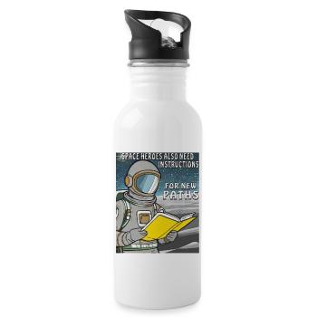 LES HÉROS DE L’ESPACE ONT ÉGALEMENT BESOIN D’INSTRUCTIONS POUR DE NOUVEAUX CHEMINS - Gourde avec paille intégrée - blanc - Droite