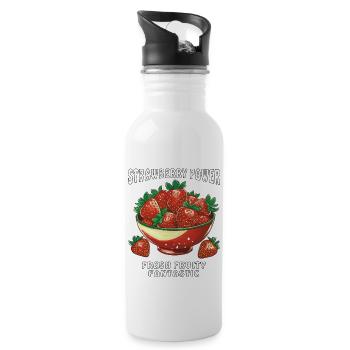 PUISSANCE DE LA FRAISE FRAIS FRUITÉ FANTASTIQUE - Gourde avec paille intégrée - blanc - Droite