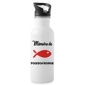 POISSON. POISSON D'AVRIL. HUMOUR. MER. OCÉAN - Gourde avec paille intégrée - blanc - Droite