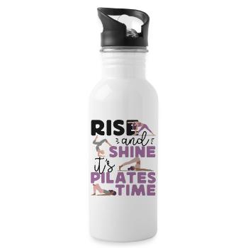 Pilates Instructor Teacher Rise - Trinkflasche mit integriertem Trinkhalm - Weiß - Rechts