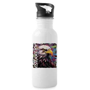 Austria Design with Eagle for Austrians - Water bottle with straw - white - Right