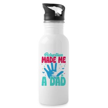 Adoption Made Me A Dad Stepfather Family - Water bottle with straw - white - Right