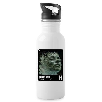 Hydrogène - H - Élément chimique 001 - Gourde avec paille intégrée - blanc - Droite