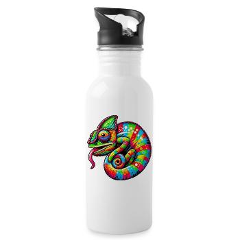 Chameleon - Water bottle with straw - white - Right