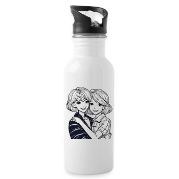SCHWESTERN - Trinkflasche mit integriertem Trinkhalm - Weiß - Rechts