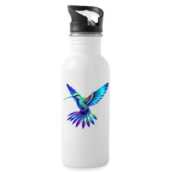 Colibri - Gourde avec paille intégrée - blanc - Droite