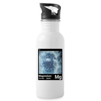Periodic Table Element Magnesium (Mg) 012 - Water bottle with straw - white - Right