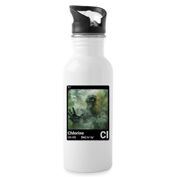 Chlore Cl Élément chimique Tableau périodique 017 - Gourde avec paille intégrée - blanc - Droite