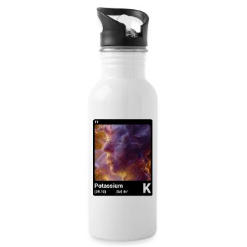 Élément chimique potassium K tableau périodique 019 - Gourde avec paille intégrée - blanc - Droite
