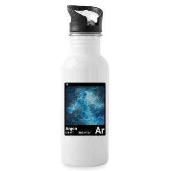 Argon Ar Élément chimique Tableau périodique 018 - Gourde avec paille intégrée - blanc - Droite