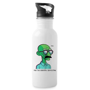 Join the Peaceful Revolution, with Mahatma - Water bottle with straw - white - Right