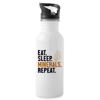 Eat Sleep Minerals Repeat Geologist Mineral - Trinkflasche mit integriertem Trinkhalm - Weiß - Rechts