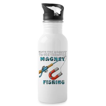 FISHING WITH THE MAGNET TO THE TREASURE - Trinkflasche mit integriertem Trinkhalm - Weiß - Rechts