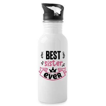 Best Sister Ever - Water bottle with straw - white - Right