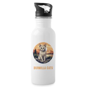 Burmilla Chaton Burmilla Chat - Gourde avec paille intégrée - blanc - Droite