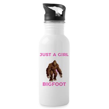 Just A Girl Who Loves Bigfoot - Bigfootdesign - Trinkflasche mit integriertem Trinkhalm - Weiß - Rechts