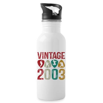Vintage 1984 Guitar Pick Guitar Player - Water bottle with straw - white - Right