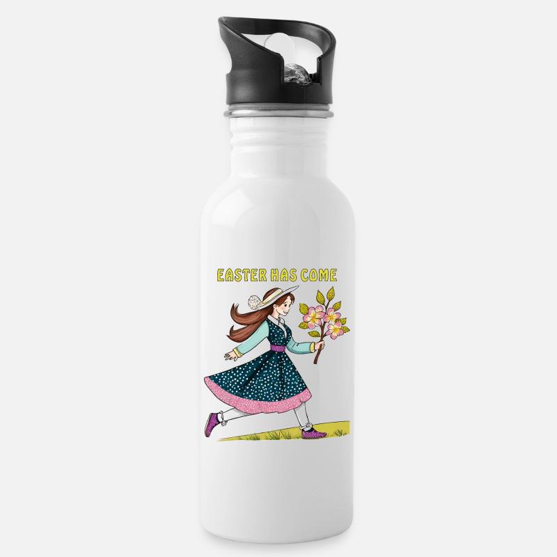 LA GENTILLE PÂQUES EST ARRIVÉE - Gourde avec paille intégrée - blanc
