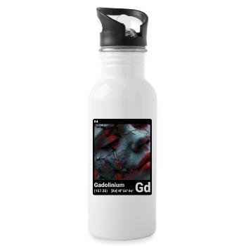 KI bei Gadolinium (bk) - Trinkflasche mit integriertem Trinkhalm - Weiß - Rechts