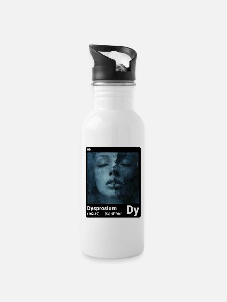 AI am Dysprosium (bk) - Trinkflasche mit integriertem Trinkhalm - Weiß