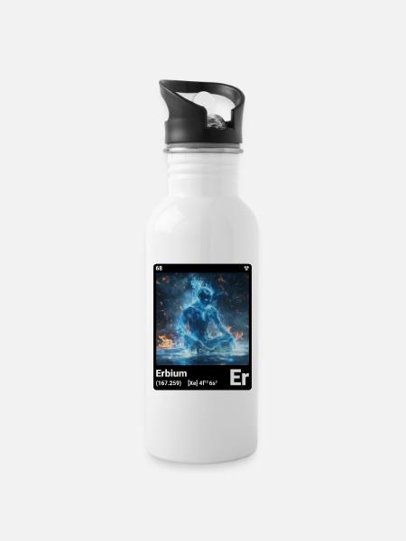 AI am Erbium (bk) - Trinkflasche mit integriertem Trinkhalm - Weiß