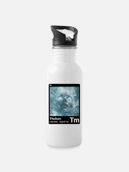 AI am Thulium (bk) - Trinkflasche mit integriertem Trinkhalm - Weiß