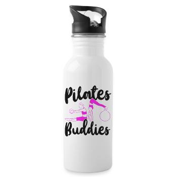 Instructeur de Pilates Professeur Besties - Gourde avec paille intégrée - blanc - Droite