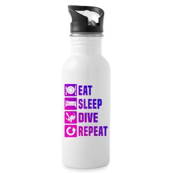 Free Dive Scuba Taucher Damen Taucher Tauchen - Trinkflasche mit integriertem Trinkhalm - Weiß - Rechts