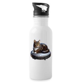 Vacuum Cleaner Driver Kitten Lover - Water bottle with straw - white - Right