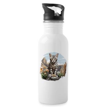 Egyptian Mau Kitten Cat Egyptian Mau - Water bottle with straw - white - Right
