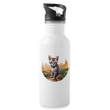 Egyptian Mau Kitten Cat Egyptian Mau - Water bottle with straw - white - Right