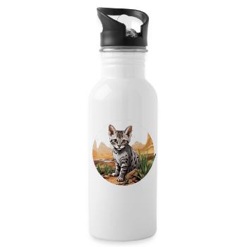 Egyptian Mau Kitten Cat Egyptian Mau - Water bottle with straw - white - Right