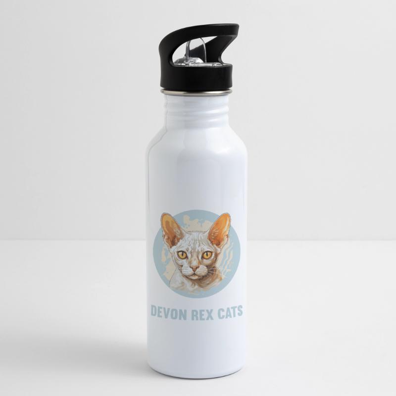 Devon Rex Kitten Devon Rex Cat Water bottle with straw