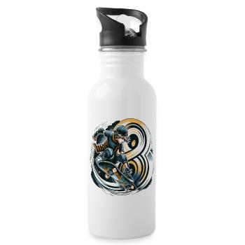 Skateboard Skater Design pour les garçons de 8 ans - Gourde avec paille intégrée - blanc - Droite