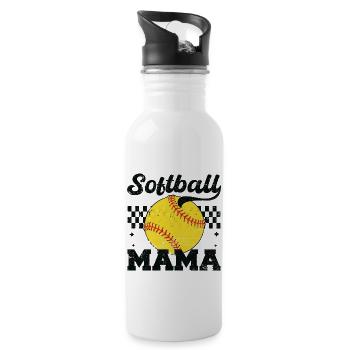 Softballll Mama Maman en détresse pour la fête des mères - Gourde avec paille intégrée - blanc - Droite