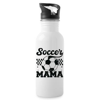 Fußball Mama Verzweifelt Muttertag Mama - Trinkflasche mit integriertem Trinkhalm - Weiß - Rechts