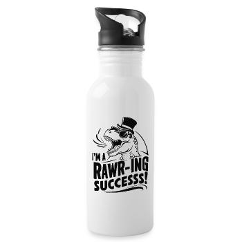 DINOSAUR I'M A RAWR-ING SUCCESS - Water bottle with straw - white - Right