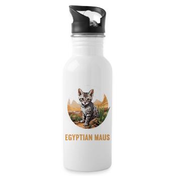 Egyptian Mau Kätzchen Katze Ägyptische Mau - Trinkflasche mit integriertem Trinkhalm - Weiß - Rechts