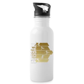 Fußball - Trinkflasche mit integriertem Trinkhalm - Weiß - Rechts