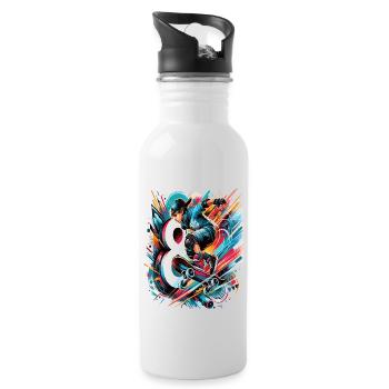 Skateboard Skater Design for 8 Years Boys - Water bottle with straw - white - Right
