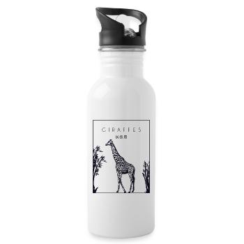 Giraffes Chinese Hanzi African Giraffidae Nubian - Water bottle with straw - white - Right