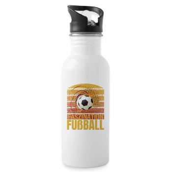 Faszination Fußball - Trinkflasche mit integriertem Trinkhalm - Weiß - Rechts