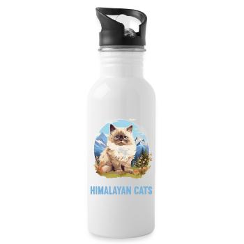 Himalayan Cat Colourpoint Katze - Water bottle with straw - white - Right