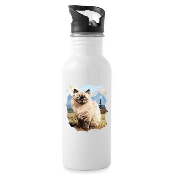 Himalayan Cat Colourpoint Katze - Water bottle with straw - white - Right