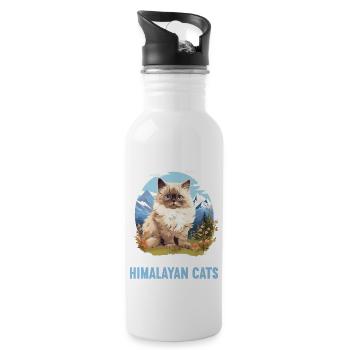 Himalayan Cat Colourpoint Katze - Water bottle with straw - white - Right