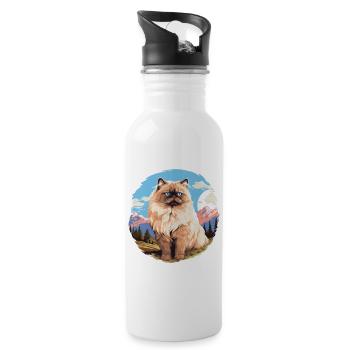 Himalayan Cat Colourpoint Katze - Water bottle with straw - white - Right