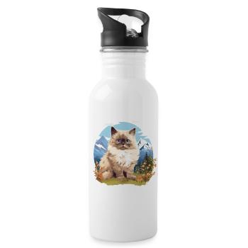 Himalayan Cat Colourpoint Katze - Water bottle with straw - white - Right