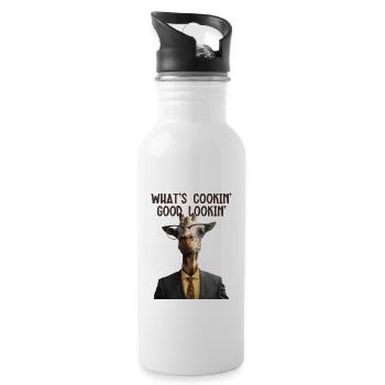 Was kocht gut aussehende Giraffidae Nubian - Trinkflasche mit integriertem Trinkhalm - Weiß - Rechts