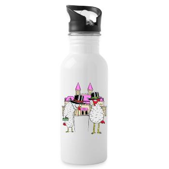 Château Poulet Poulets Royal Volaille Château - Gourde avec paille intégrée - blanc - Droite