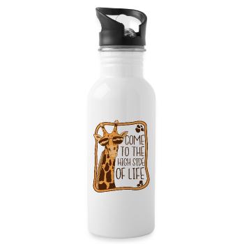 The High Side Of Life African Giraffidae Nubian - Water bottle with straw - white - Right
